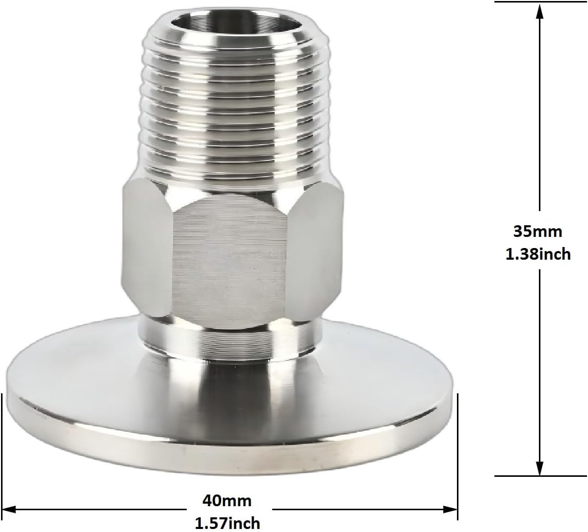 SS304 KF25 NPT Male Adaptor thread 3/8" NW25 KF Male coupling ISO-KF25 X NPT 3/8"