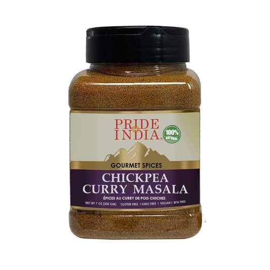 Pride of India - Chickpea Curry Masala Seasoning Spice – Authentic Indian Taste – Spice Blend for Curry Dishes – Gourmet & Flavorful Mix – 7 oz. Medium Dual Sifter Jar