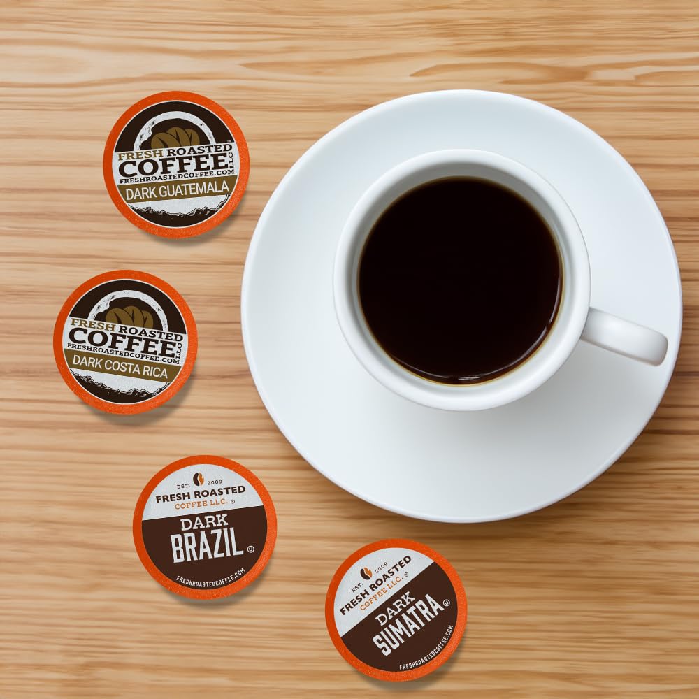 Fresh Roasted Coffee, Dark Roast Variety Pack, K-Cup Compatible, 96 Pods