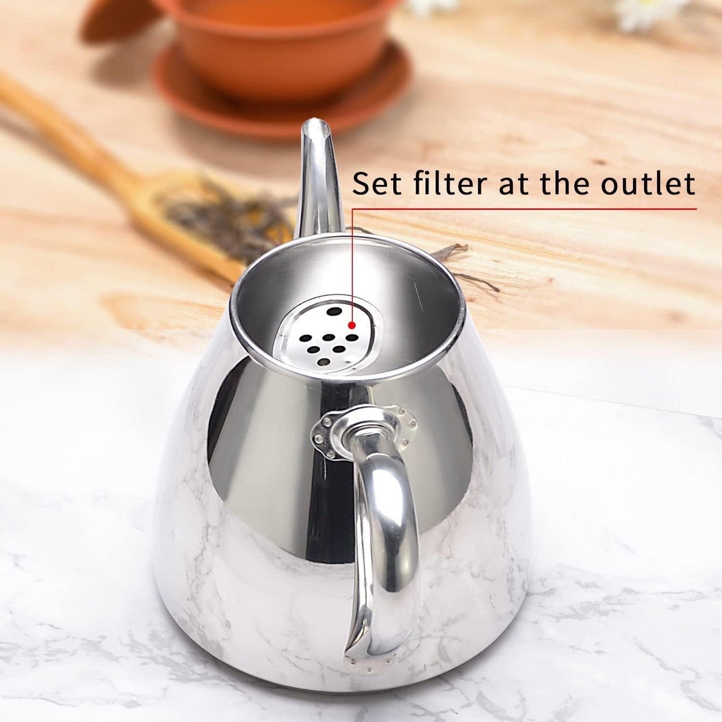 SANQIAHOME Stainless Steel Teapot Coffee Servers 1200ml