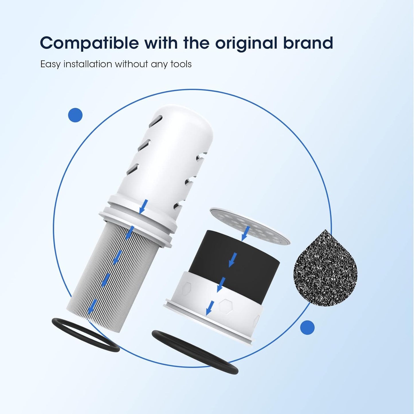 GLACIER FRESH Water Pitcher Filter Replacement for LS Home Dispenser and Pitcher Systems, Reduces Chlorine Taste and Odor, 1 Membrane Micro Filter