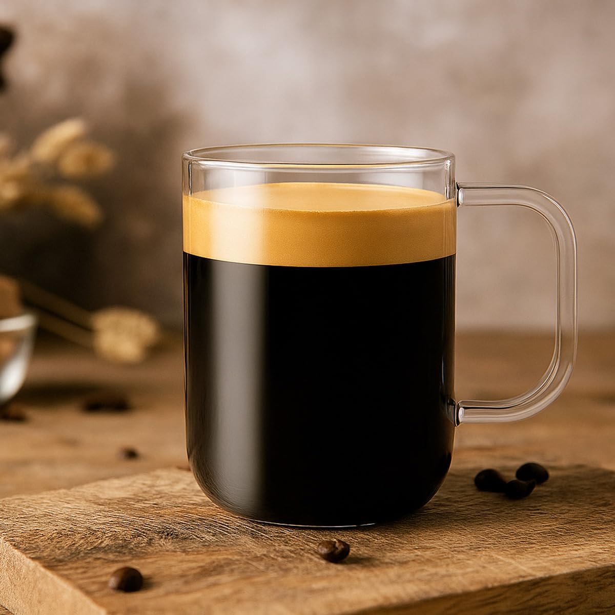 Aquach Glass Mugs 20 oz Set of 2, Extra Large Clear Glass Cup with Handle for Hot/Cold Coffee Tea Beverage, Drinking Glasses