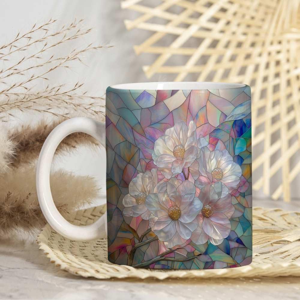 Colorful Flower blooms Coffee Mug - Spring Floral Lover Mugs Gifts for Women Men - Birthday, Christmas Gift for Friend Mom Dad Wife Husband - 11oz Printed Ceramic Cup