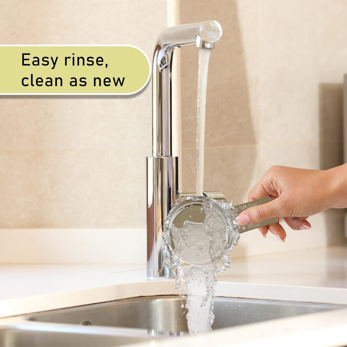 1PCS 3/4Cup (180ml, 6oz) Single Measuring Cup, Stainless Steel Measure Scoop, Metric and US Measurement, Dishwasher Safe