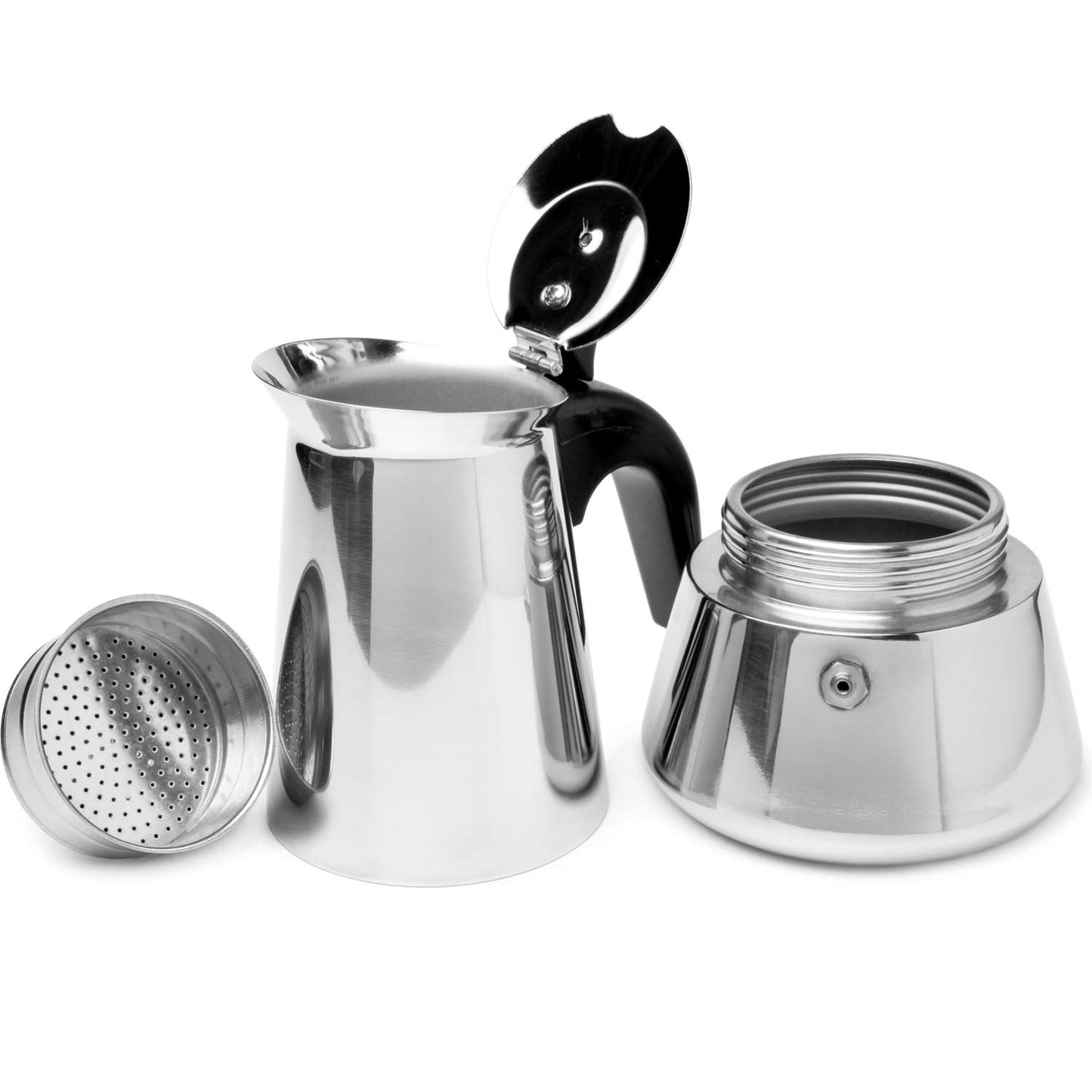 Moka Express Replacement Funnel Kit, 3 Packs Gasket Seals, 1 Stainless Steel Funnel with 1 Pack Stainless Filter (3-Cup)