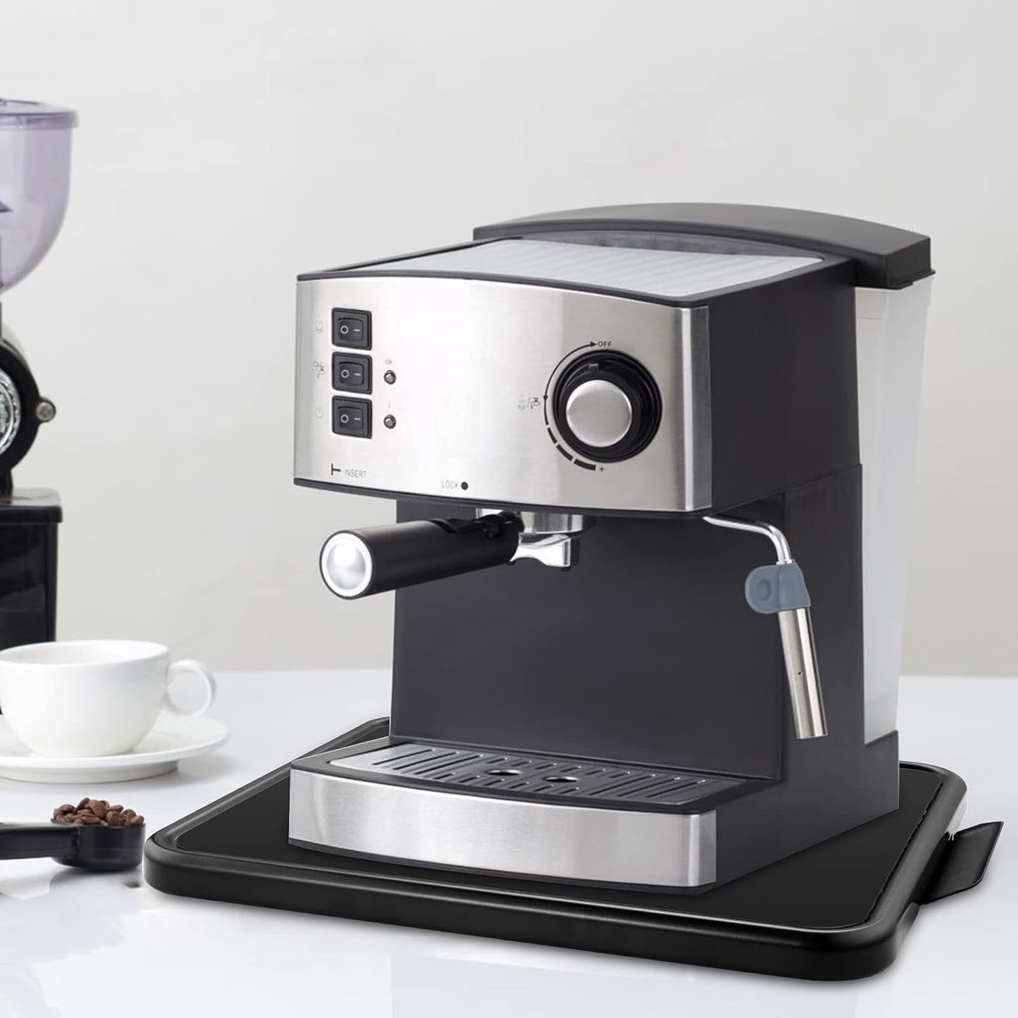 Kitchen Caddy Coffee Maker Sliding Tray, Premium Under Cabinet Appliance Coffee Maker Toaster Blender Air Fryer Stand Mixer (Alloy Steel, 11.7" W x 13.8" D)