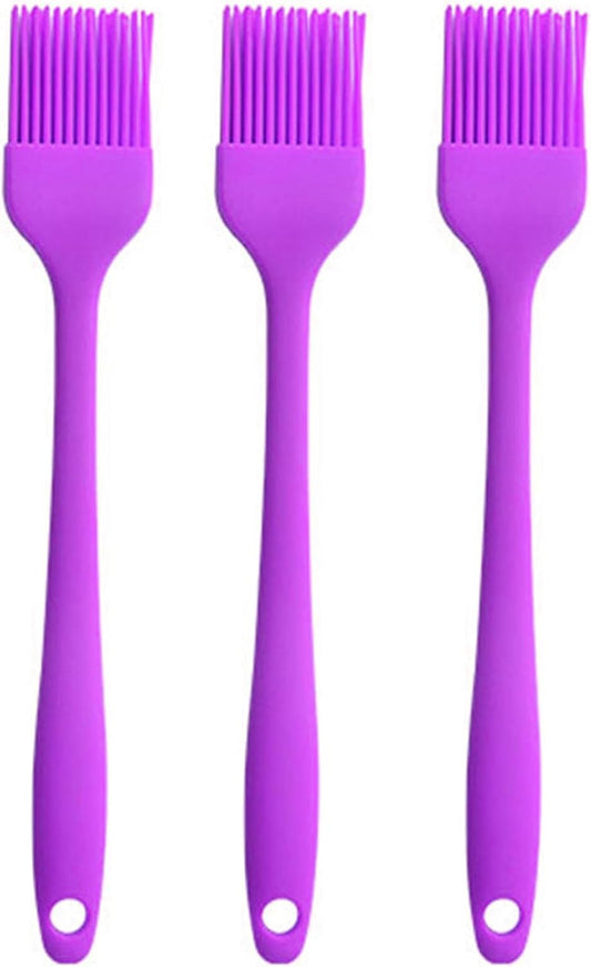 Silicone brush, Oil Brush for BBQ Kitchen Cooking Baking and Grilling(3 PCS,Purple)