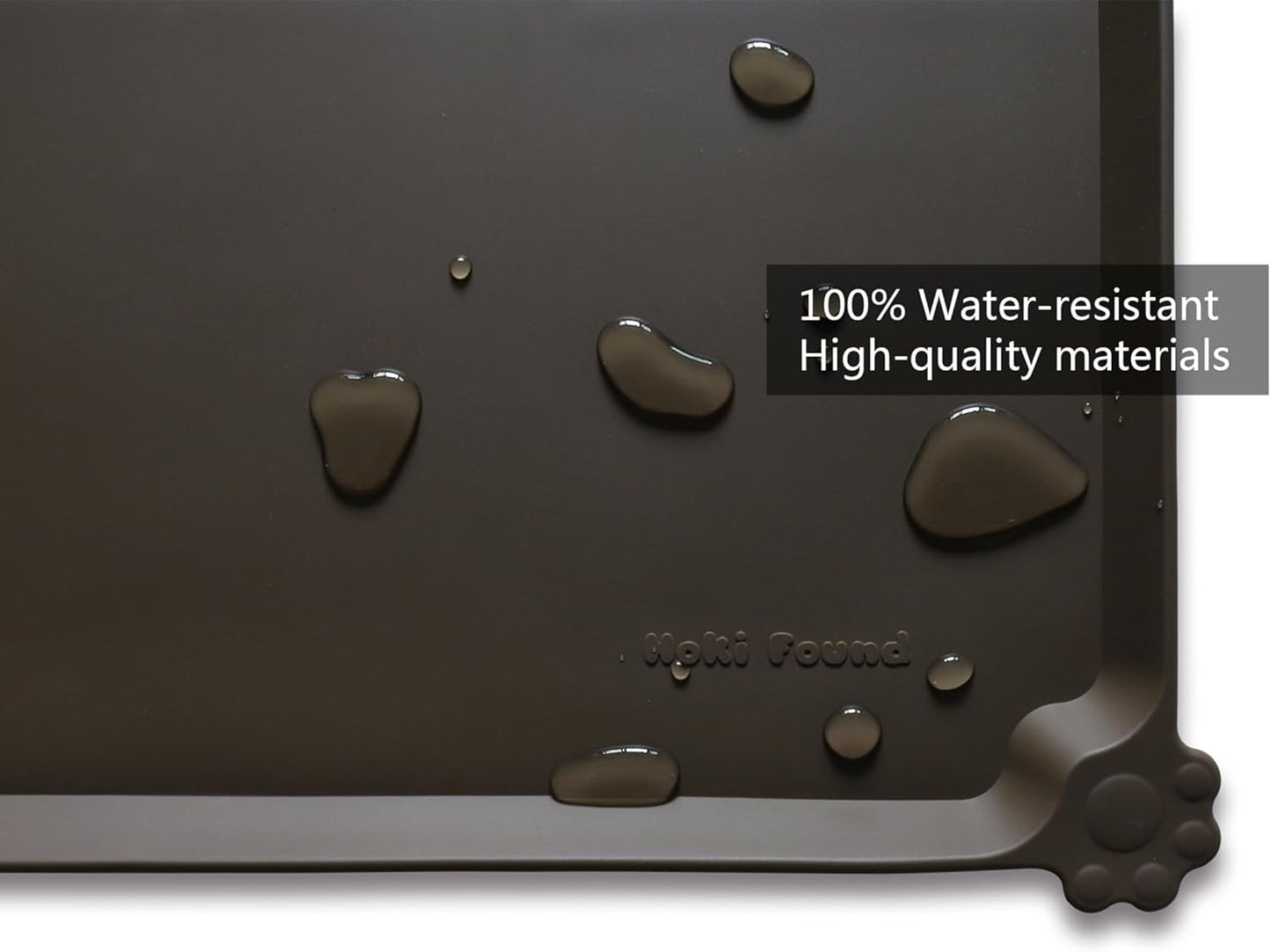 Hoki Found XX-Large Silicone Pet Food Mats Tray - Non Slip Pet Dog Cat Bowl Mats Placemat - Dog Pet Cat Feeding Mat - Waterproof Dog Cat Food Mats -Pet Water Mats for Carpet - Coffee