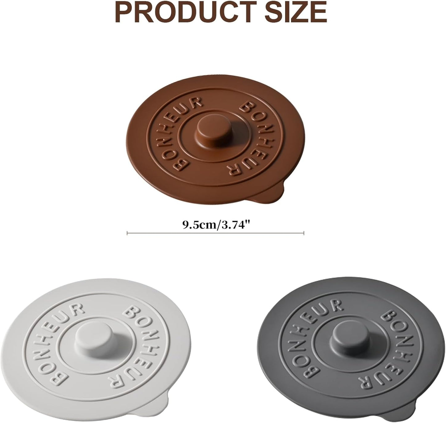 Silicone Cup Covers (Set of 3) ， Multicolored Silicone Lids for Mugs, Cups, Tea Pots,Flexible Mug Covers，Hot Cup Lids for Coffee & Tea