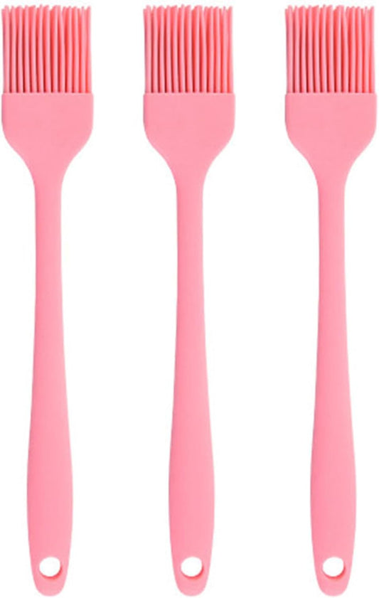 Silicone brush, Oil Brush for BBQ Kitchen Cooking Baking and Grilling(3 PCS,Pink)