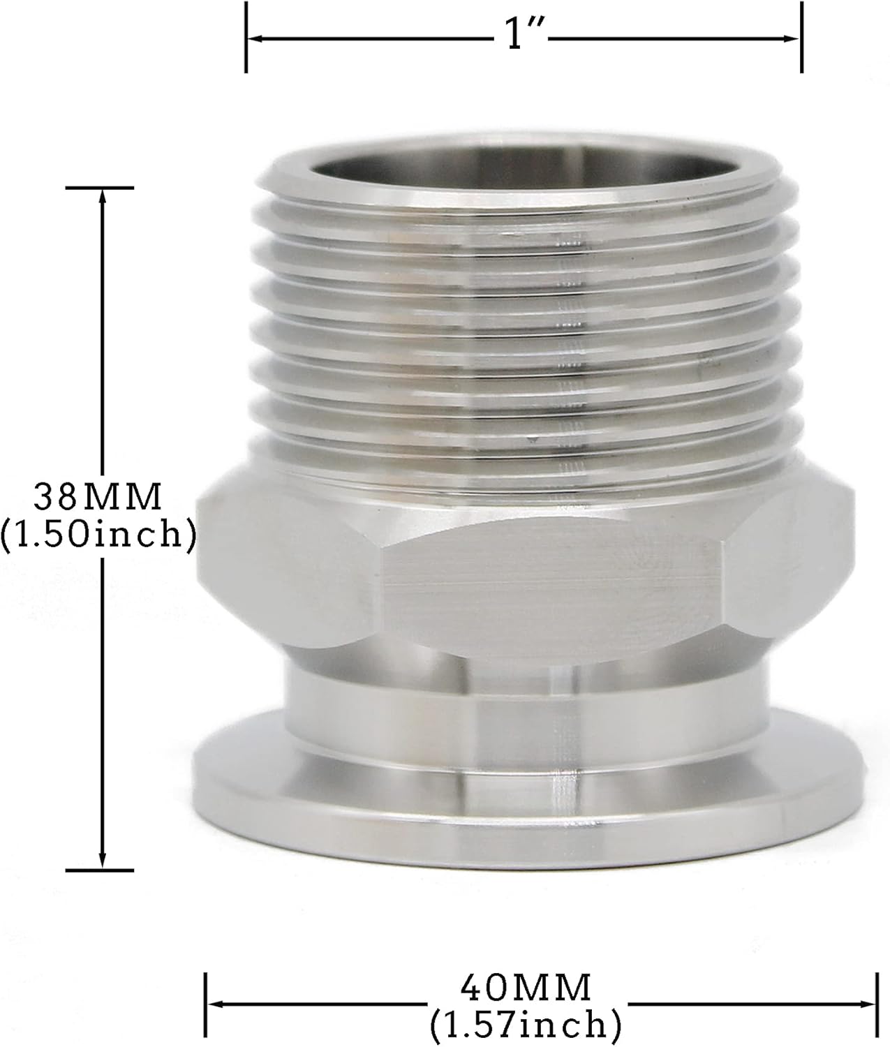 SS304 KF25 NPT Male Adaptor thread 1" NW25 KF Male coupling ISO-KF25 X NPT 1"