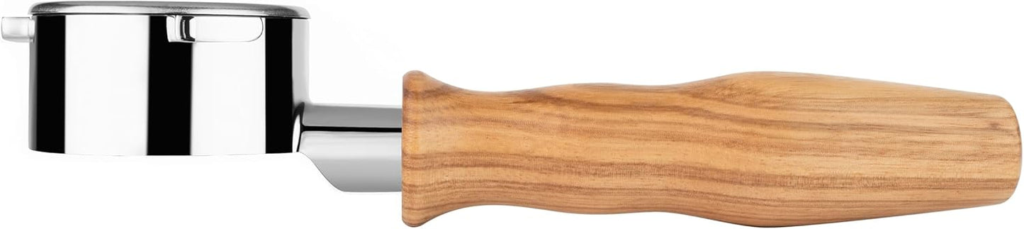 LILQ 54mm Bottomless Naked 3 Ears Portafilter Compatible with Breville Machines Stable Handle (Straight Olive, 54mm)