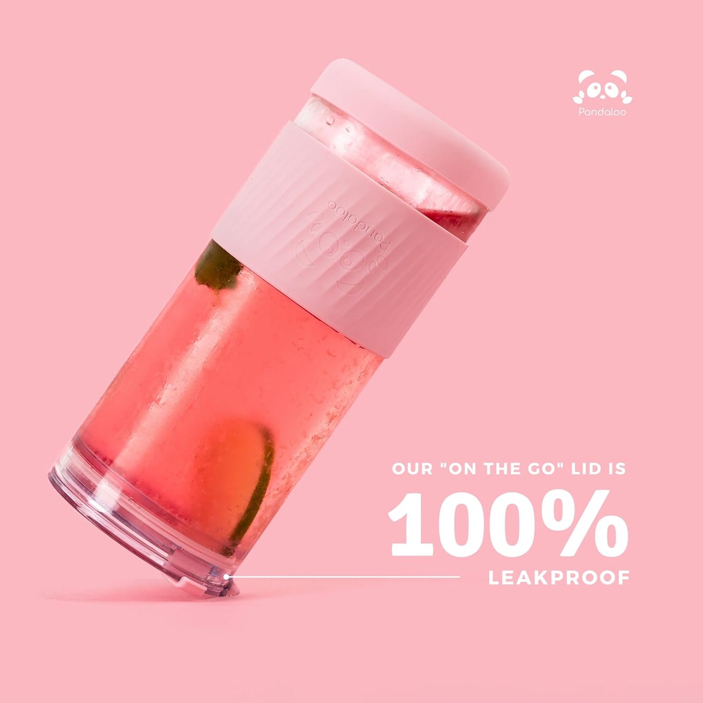 Pandaloo® Glass Cups With Lids and Straws -20 Fl Oz- Perfect Size Iced Coffee Cup - Smoothie Cup With Bamboo Lid and On the go Lid - Glass Tumbler (2 Count (Pack of 1), Amber Sand-Coton White)