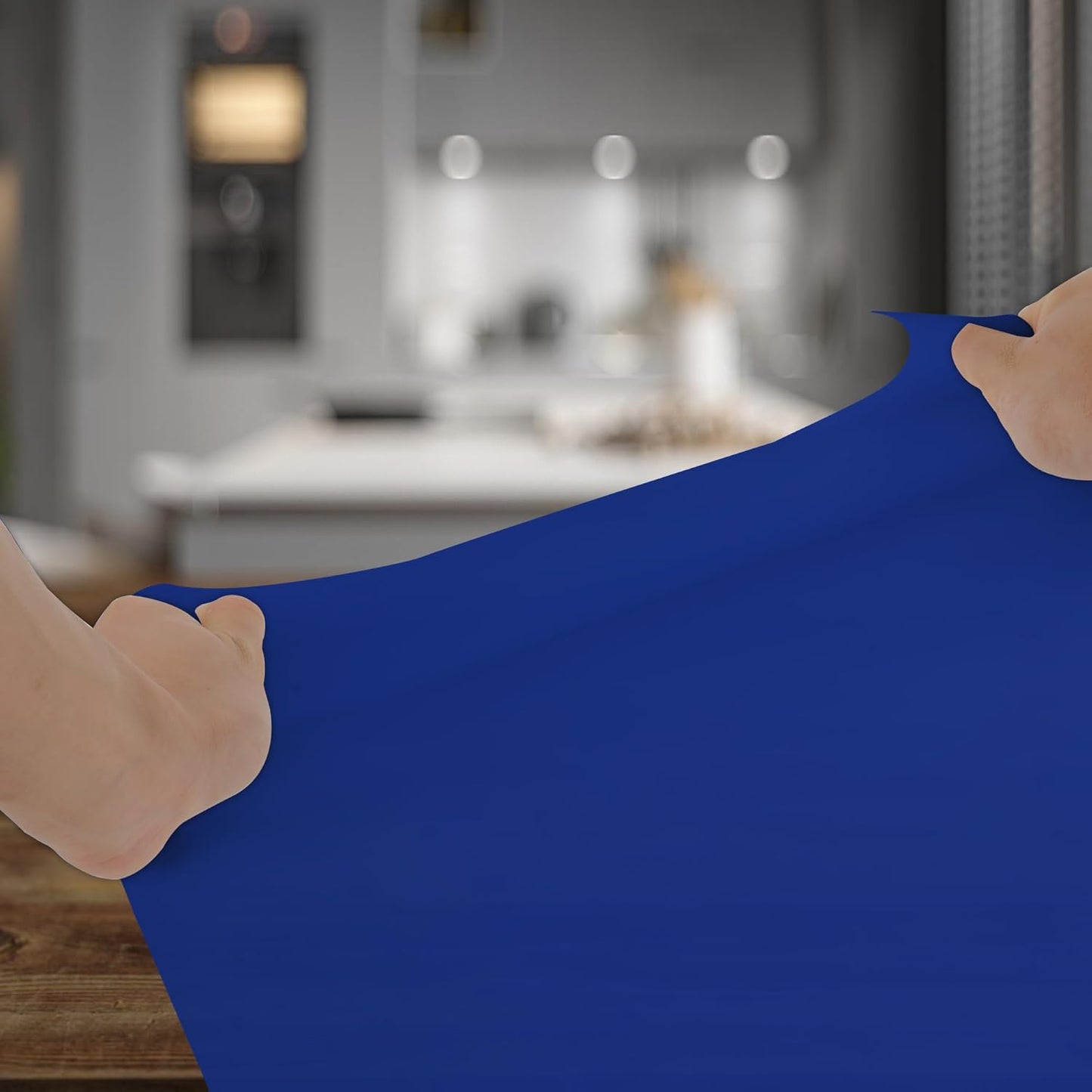 Silicone Mat for Kitchen Counter, Silicone Mat Trimable to Size (Classic blue, 15.7×11.8inch-2pcs), BPA-Free Silicone Placemat, Heat-Resistant NonSlip Table Mat for Air Fryer, Countertop Protector Mat