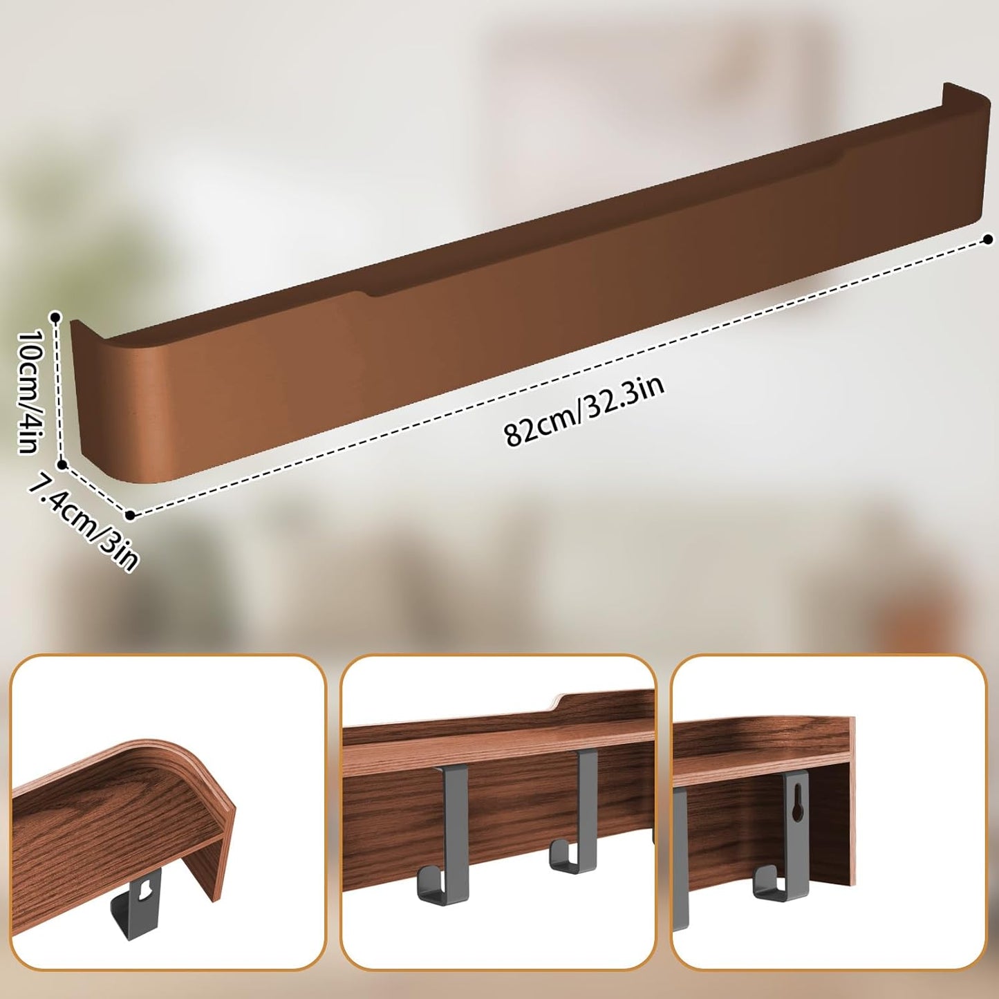 Coat Rack Wall Mount Entryway Organizer Modern Key Holder Wall Mount with Wooden Shelf Entryway Hooks for Bedroom Kitchen Hallway Bathroom for Hanging Coats Hats Bags Towels