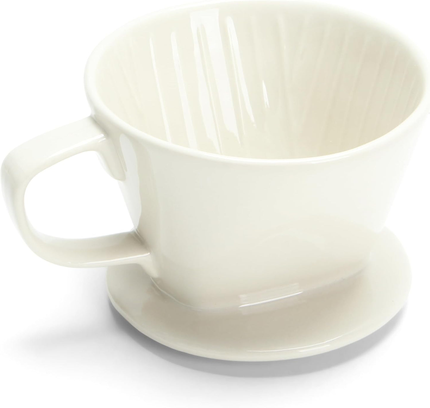 Ceramic Pour Over Coffee Dripper, Small Ceramic Pour Over, Off White, 3 Holes, Single, Small Coffee Dripper