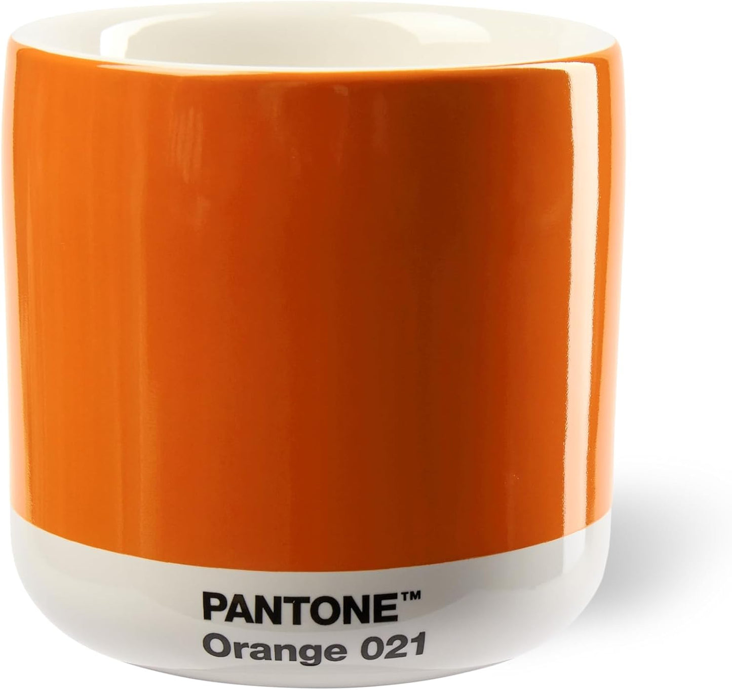 Copenhagen Design Pantone Latte Cup - Double Wall Thermo - Cappuccino Handleless Mug - 7.44oz/220ml, Orange 021