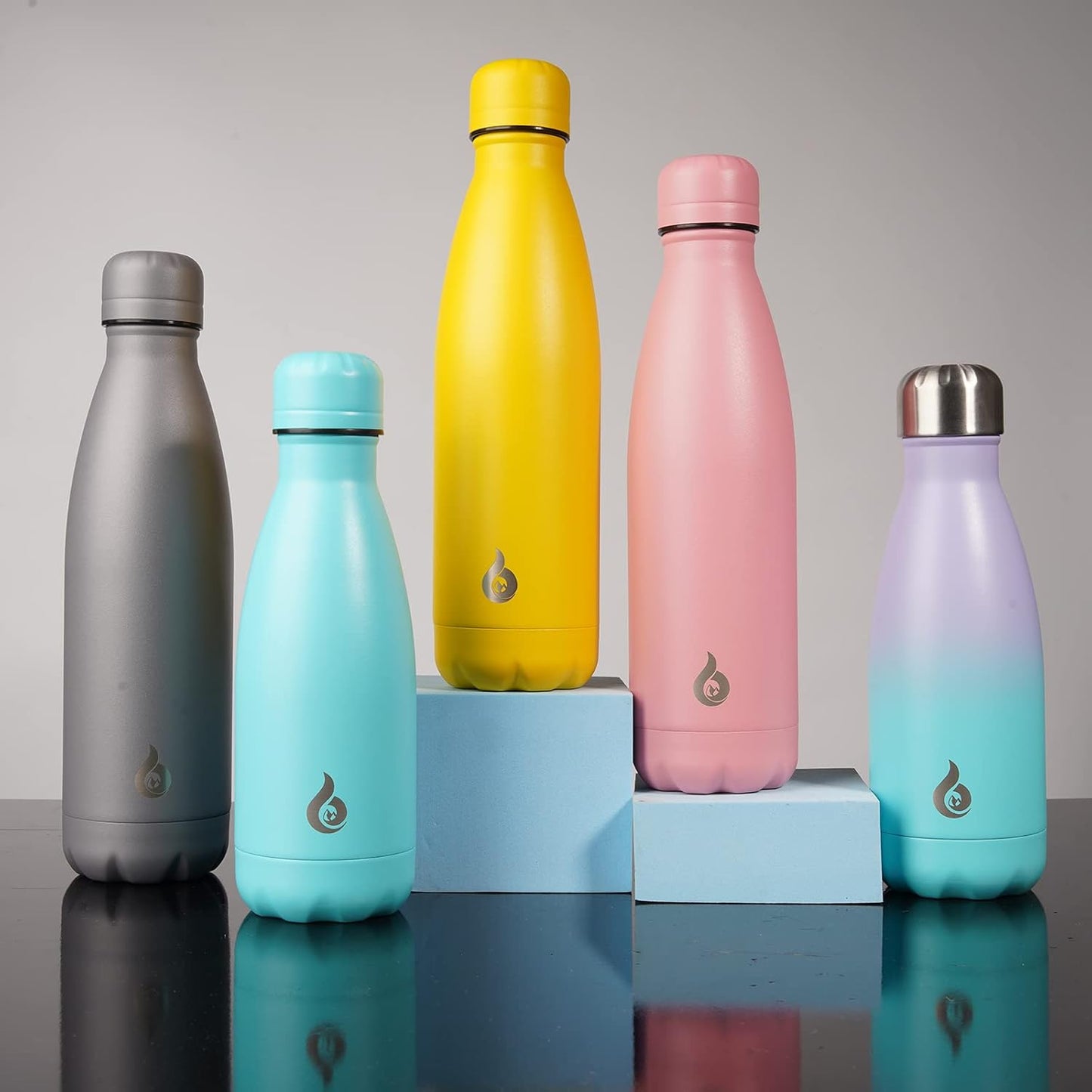 BJPKPK Insulated Water Bottle 12oz Stainless Steel Water Bottles For Travel Keep Cold And Hot,White