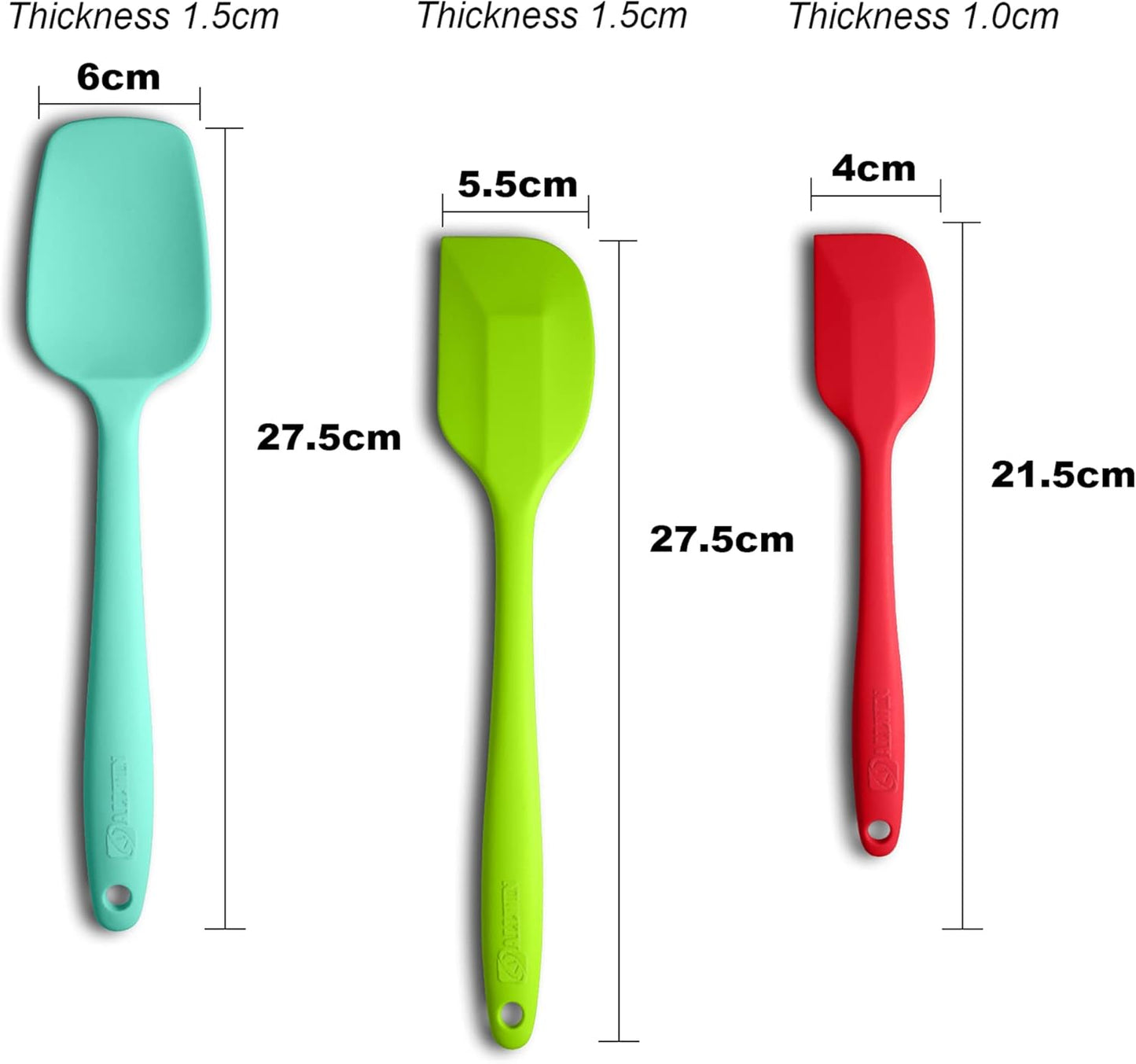 Silicone Spatula 3-piece Set, Ergonomic Handle High Heat-Resistant Spatulas, Non-stick Rubber Spatulas with Stainless Steel Core
