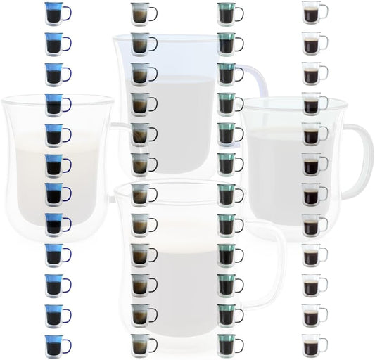 LEMONSODA Double Walled Colored Insulated Coffee Mugs - 10oz - Hot or Cold Latte, Tea, Cappucino, Coffee, Espresso Mug with Handle - Premium Packaging (Set of 48)(2252)