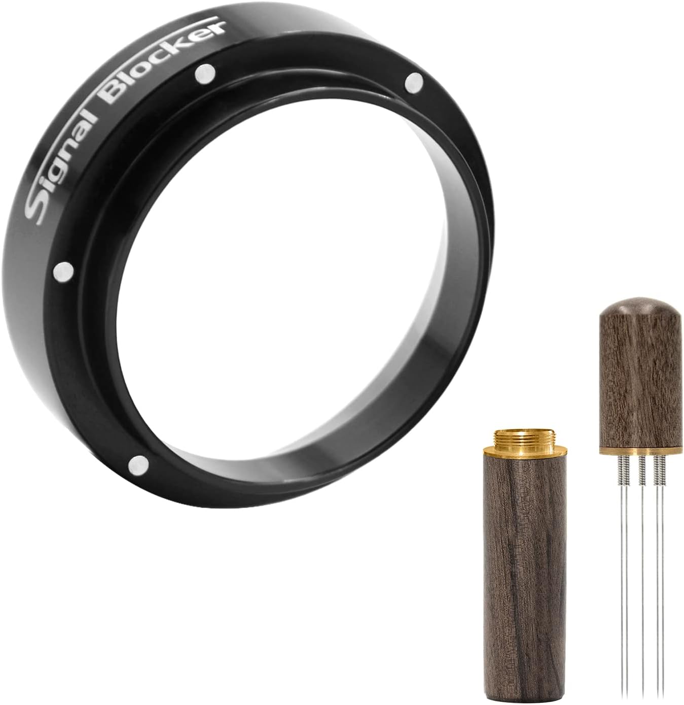 58mm Espresso Dosing Funnel: Coffee Dosing Funnel for Breville - 58mm Portafilter Funnel Magnetic Coffee Dosing Ring Aluminium Metal | Espresso Machine Accessories Bundle Including Espresso WDT Tool