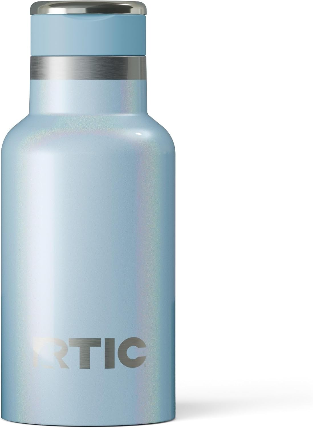 RTIC Little Journey Bottle with Straw, Insulated, Stainless Steel, Metal, Double Wall Vacuum-Insulation, Ceramic-Lined, Leak-Proof Lid, BPA-Free Water Flask for Sports, Travel, RTIC Ice Glitter
