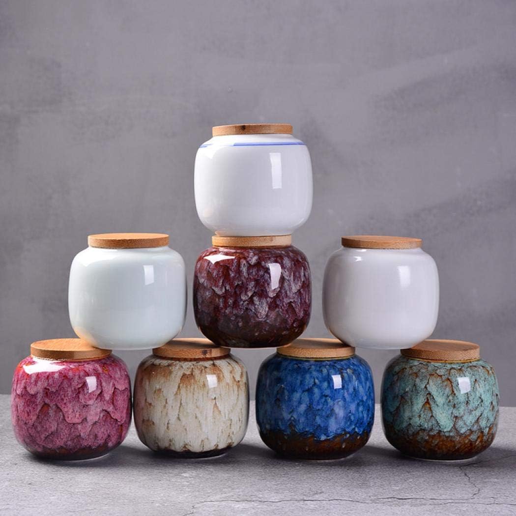 Ceramic Storage Jars, Exquisite Glaze Food Canisters for Kitchen Spice Storage,Tea Caddy Storage,Coffee Jar,Condiment Jar with Seald Lid (Rose wine)