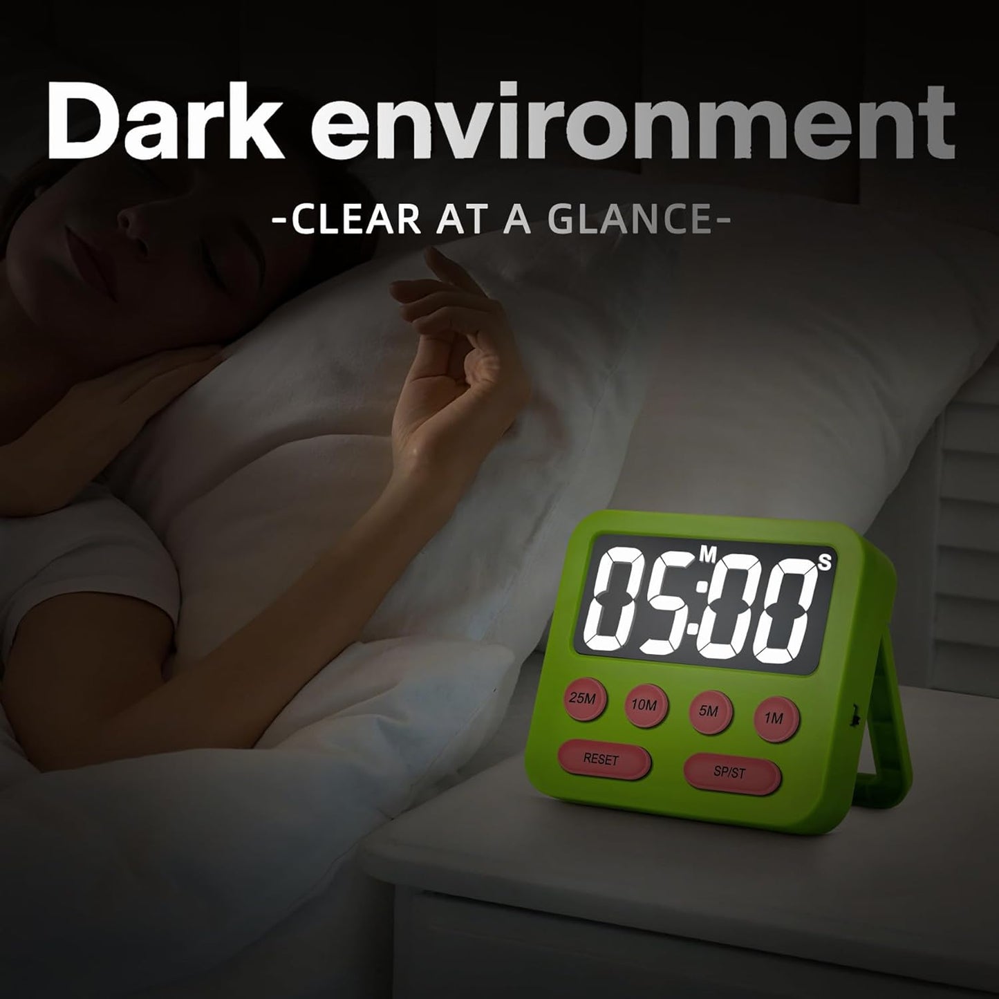 Pomodoro Timer for Kids, Productivity Timer with Loud Alarm, Digital Timers for Classroom, Suitable for ADHD Study Kitchen Work 1Pcs-Green