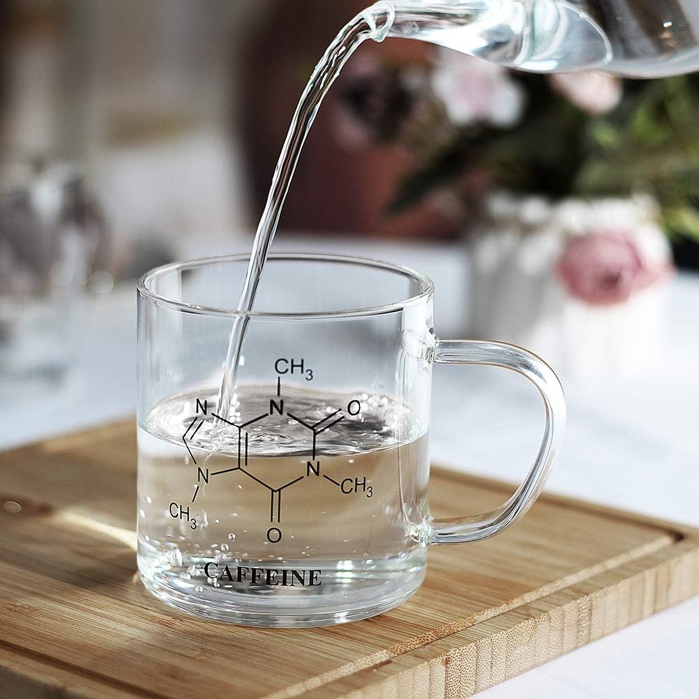 LUXU Glass Coffee Tea Mugs Set of 2,Clear Coffee Cups for Hot or Cold Beverages,Large Wide Mouth Drinking Glasses,Great for Mocha,Latte,Milk,Cappuccino,Water and Juice -14 oz