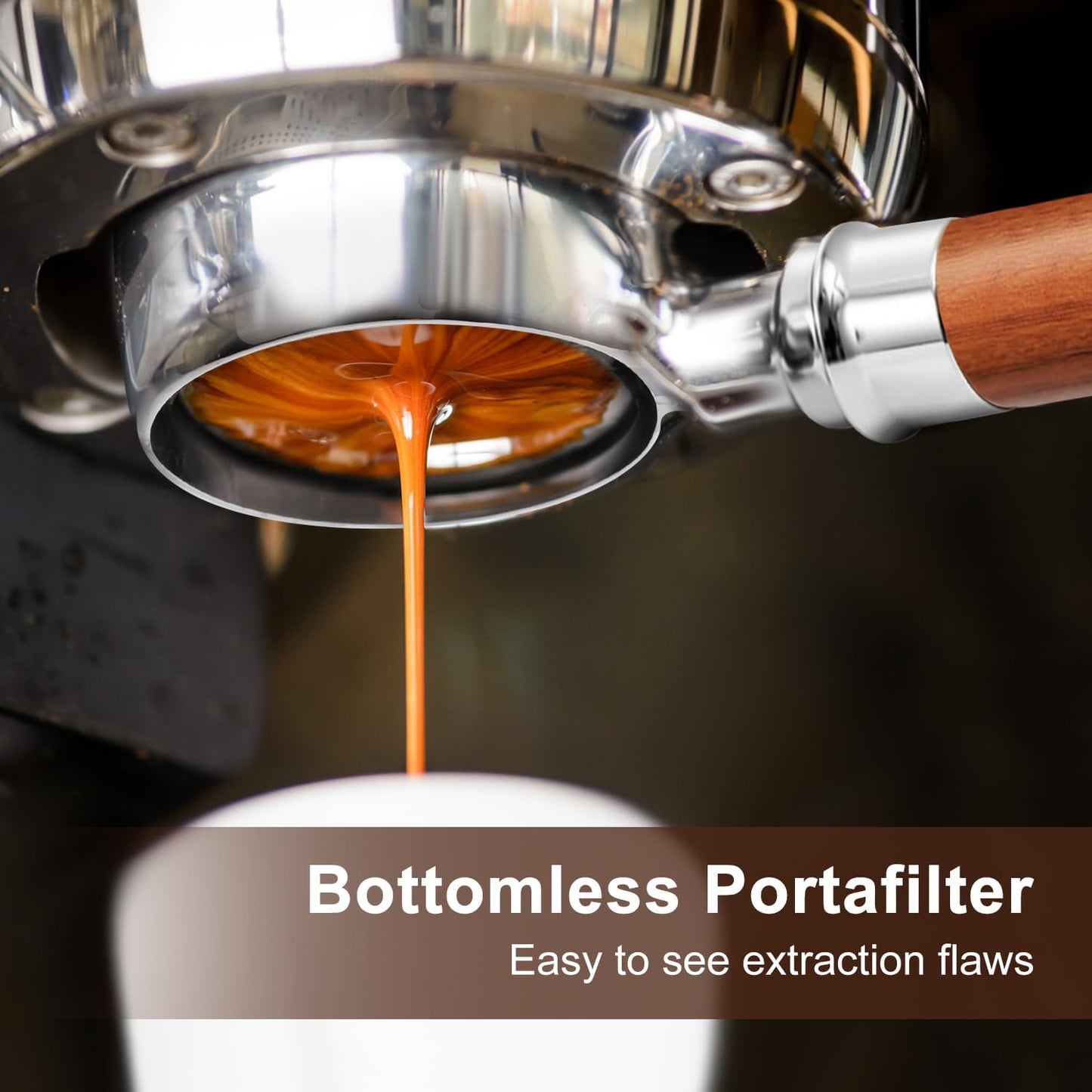 51mm Bottomless Portafilter 3 Ears Fits for CASABREWS CM5418, 3700Essential, 3700Gense, 3700Pro, Gevi 51mm 3 Ears Grouphead, Mr. Coffee Espresso and Cappuccino Machine, Stainless Steel Filter Basket
