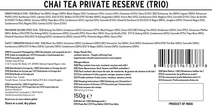 VAHDAM, Oprah's Favorite Tea Gift Sets | 3 Premium Chai Teas in Golden Tin Caddy Gift Box | Exotic Chai Tea Blends | Gluten Free, Non GMO | Gifts for Men And Women