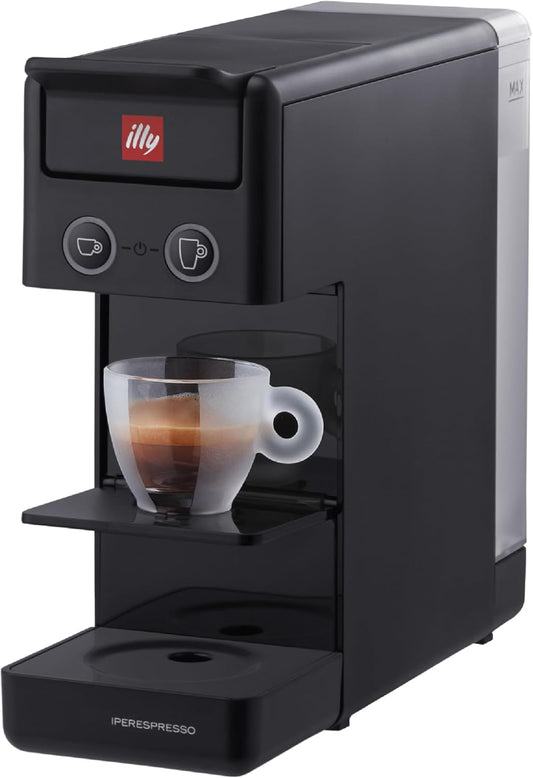 Illy Y3.3 Espresso Machine, Single Serve Coffee Machine for IperEspresso Capsules, Single Cup Espresso Maker (Black)