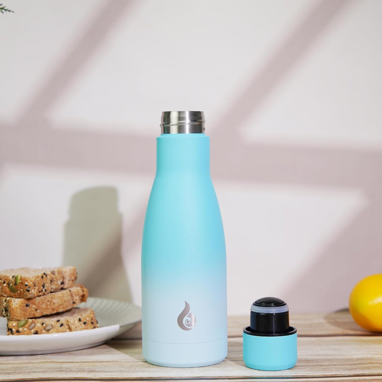 BJPKPK Insulated Water Bottle 17oz Stainless Steel Water Bottles Dishwasher Safe Reusable Metal Thermos Keep Cold and Hot,Sea Salt