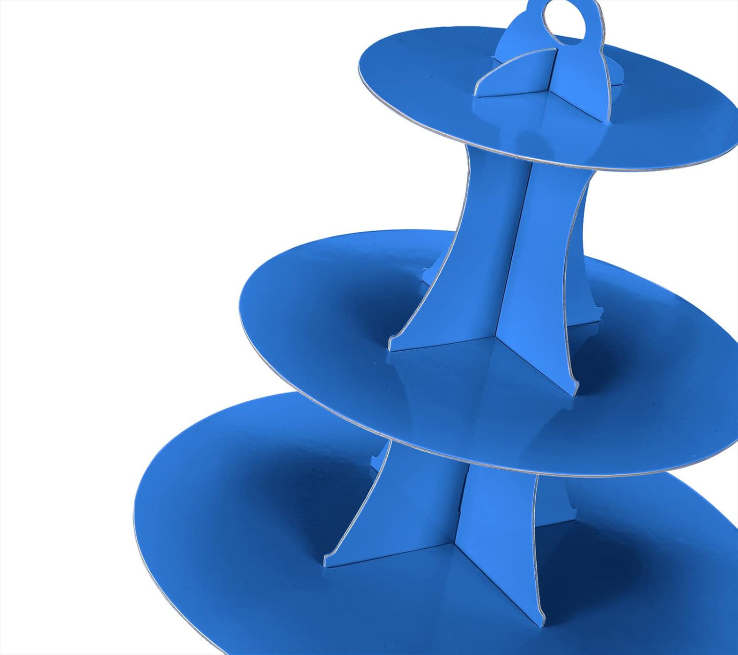 2Pcs 3-Tier Cupcake Stand, Cake Stand holder, Tiered DIY Cupcake Stand Tower for Dessert Table Displays, Birthday Theme Party Favors Decoration, Floral Tea Party, 12" W x 12.8" H, Blue