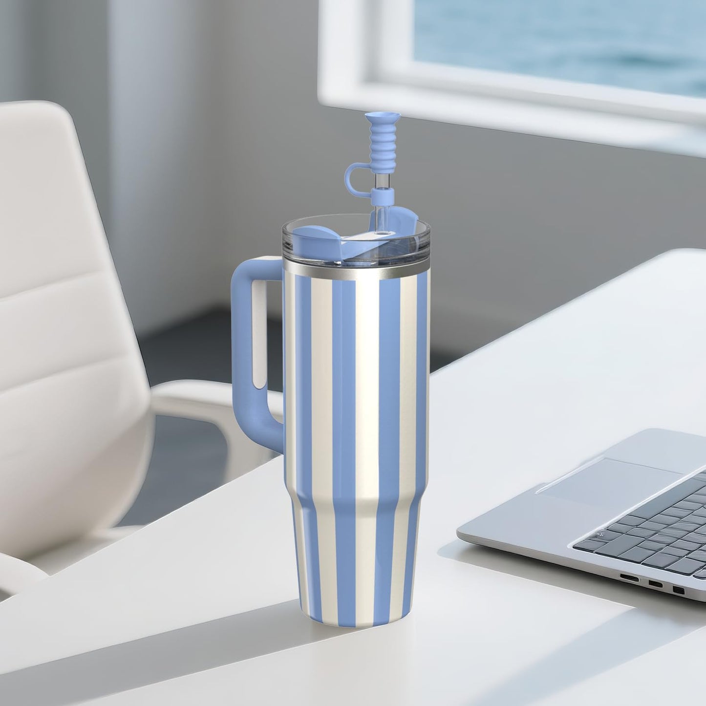 YOTIME Silicone Straw Covers Cap, 6 Pcs Reusable 0.39in/10mm Suction Cup Straw Toppers for Stanley Cup 40 30 oz, Multicolor