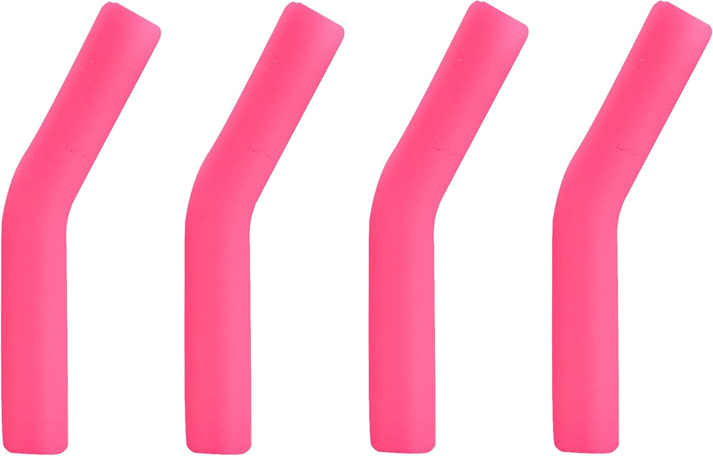 Zibtes-4PCS Silicone Straw Tips- Food Grade Rubber Metal Straws Tips Covers Only Fit for 1/3 Inch Wide(8MM Outdiameter) Stainless Steel Straw-Hot Pink
