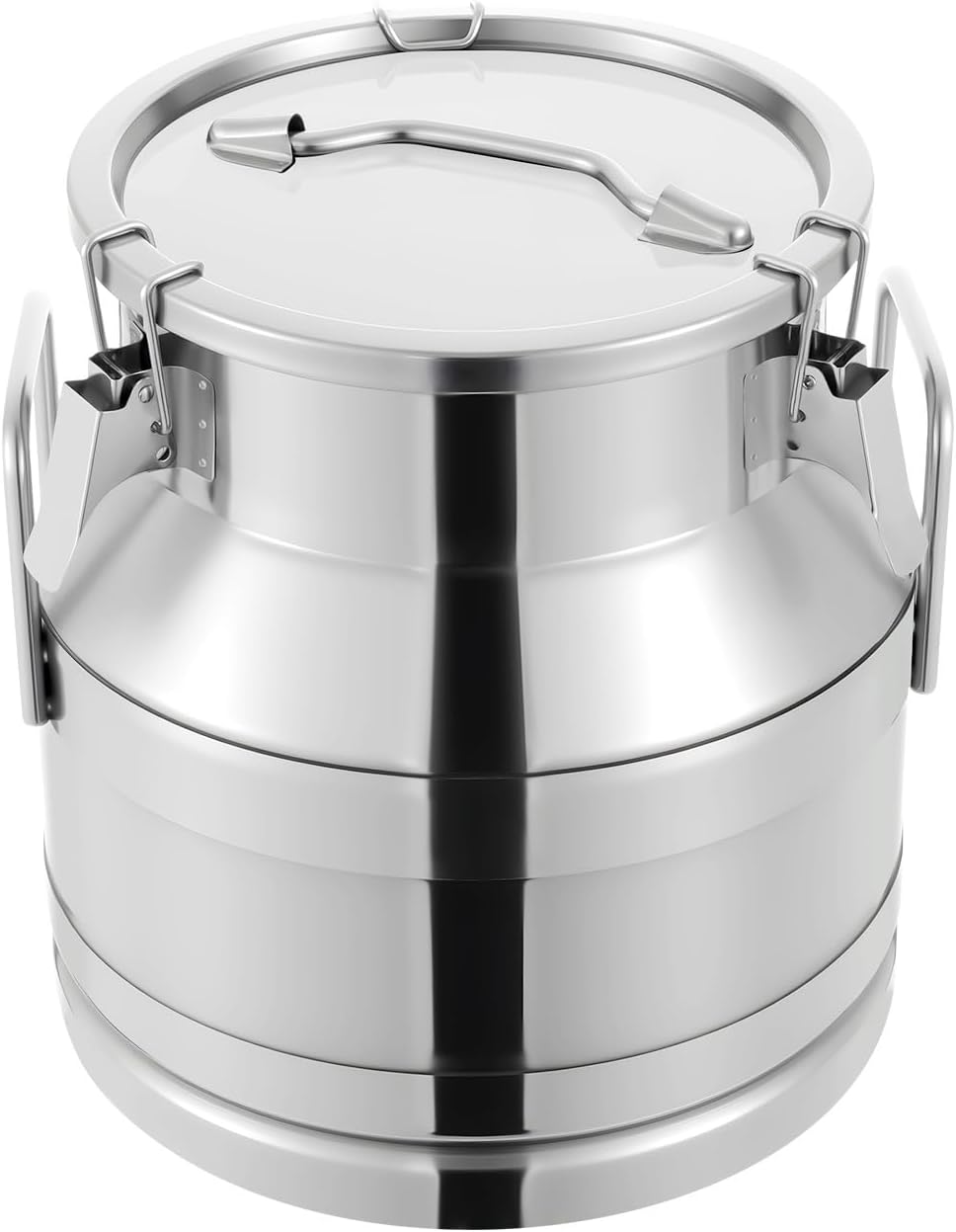 1 mm Thickened Stainless Steel Milk Can Large Liquid Container Storage,Stainless Steel Milk Bucket With Sealing Lid and Carry Handle,for Wine, Oil Storage Transport (20L/5.25 Gal)