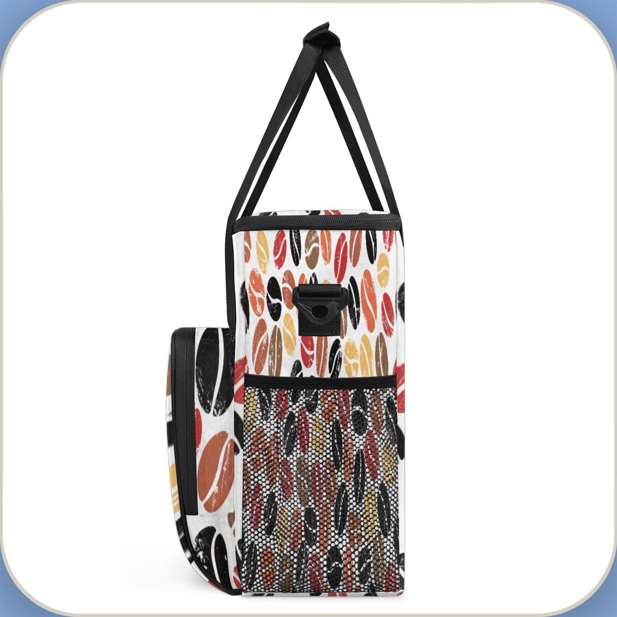 Colorful Coffee Beans Maker Carring Bag Travel Carrying Storage Tote Compatible with Keurig K-Mini or Plus Portable Single Serve Brewer Case Pockets for K-cup Pods