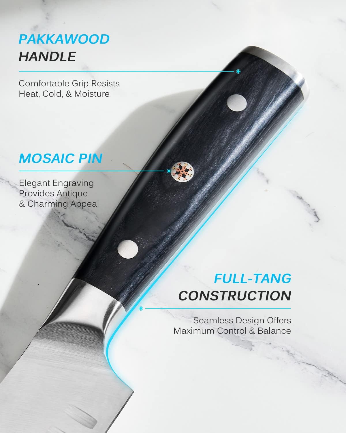 KYOKU 10" Bullnose Butcher Knife, Samurai Series Butcher Knife for Meat Cutting Chopping with Pakkawood Handle, Japanese High Carbon Steel Kitchen Knife for Professional Chef & Cook with Sheath & Case