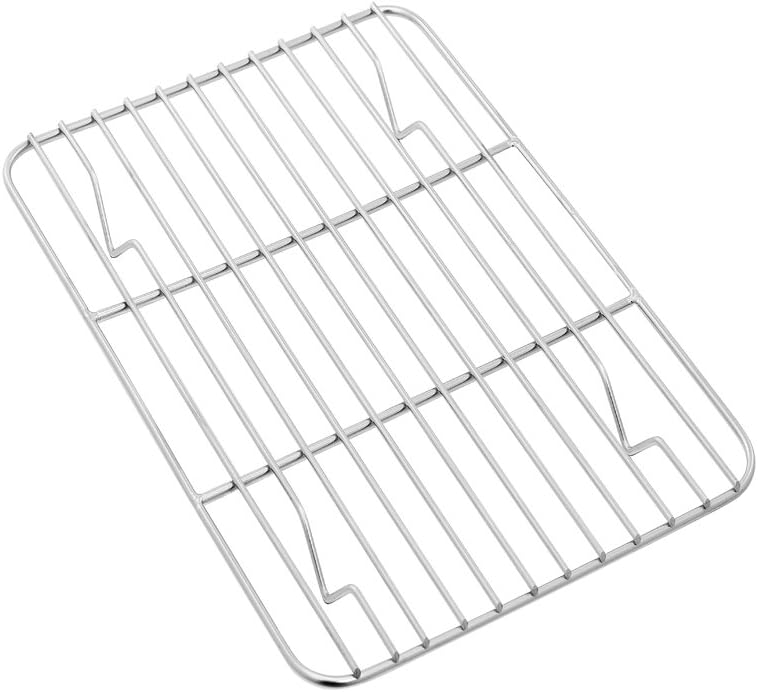 P&P CHEF Cooling Baking Rack Pack of 2, Stainless Steel Cooling Racks for Cooking Baking Roasting Grilling Drying, Dense Wires & Smooth Edge, Easy to clean, Silver, 8.6" x 6.2"