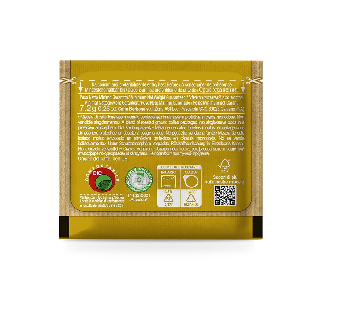 Caffe Borbone Espresso Paper Pods, Gold Blend, Sweet and Refined, Medium Roast ESE Pods, Authentic Italian Espresso- 150 Count