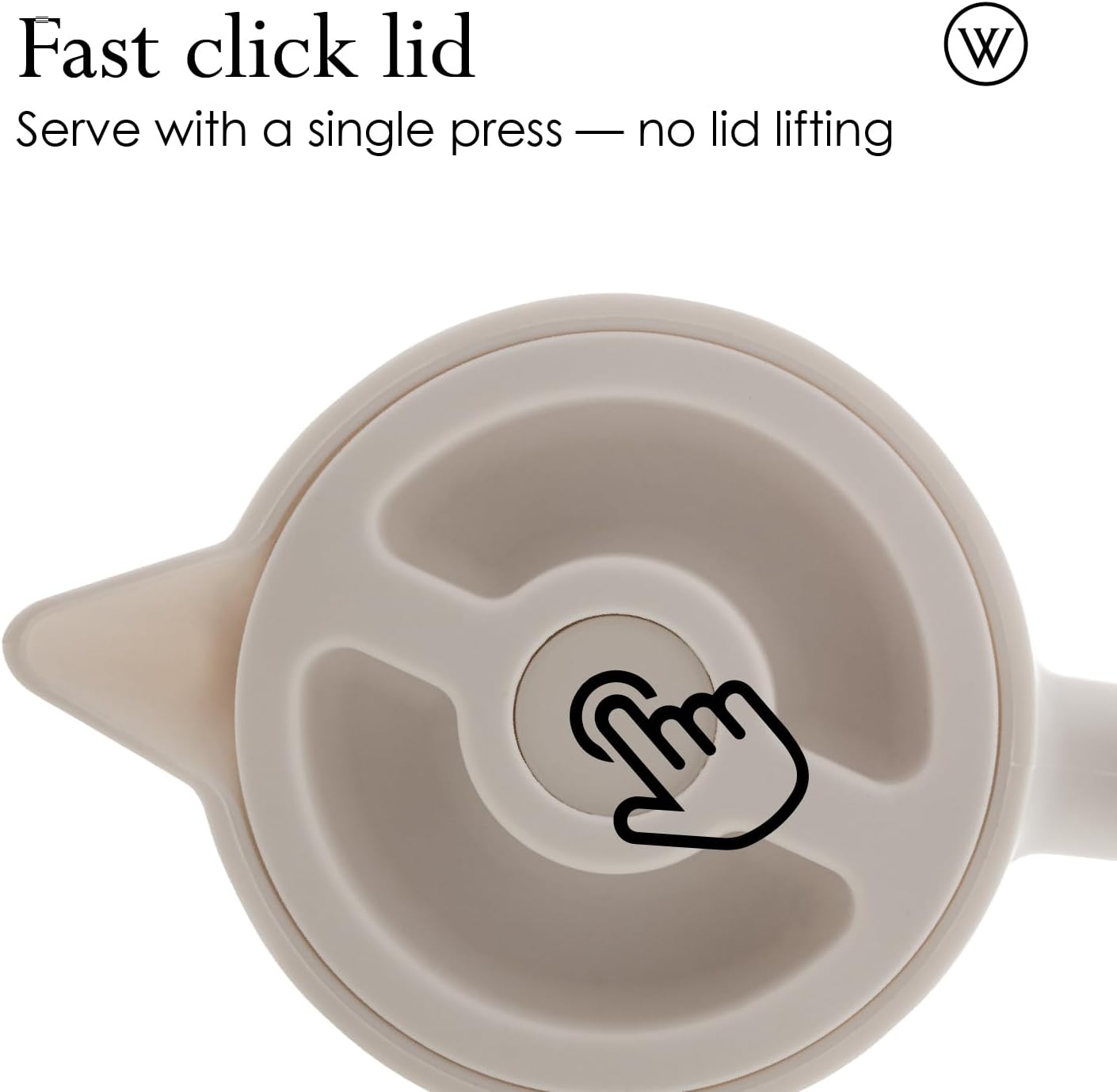 WOLFF - White Thermal Coffee Carafe – 34oz / 1L Insulated Carafe - Food-Safe Plastic Exterior and Glass Liner, Wood-Style Handle – Keeps Drinks Hot or Cold, Leakproof Coffee and Tea Dispenser