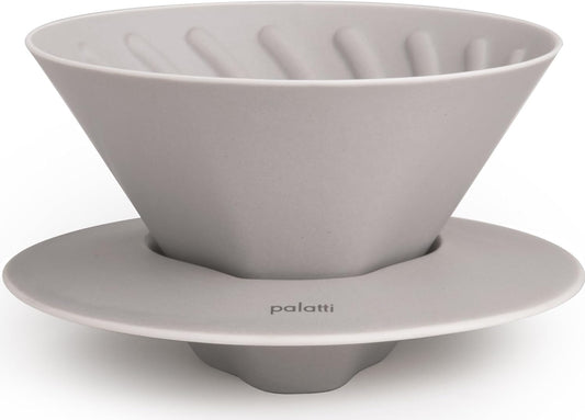 palatti Mist Porcelain Pour Over Coffee Dripper, Ceramic Pour Over Coffee Maker, Adapt to V60 Styles Cone Filters, Faster Flow Rate, Interchangeable Wall and Base, 1-4 cups