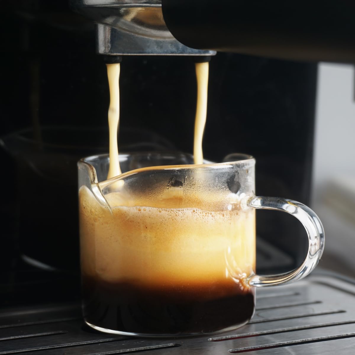 BCnmviku Shot Glasses Espresso Parts Double Spouts Milk Cup Clear Glass (Clear Glass-1Pack)