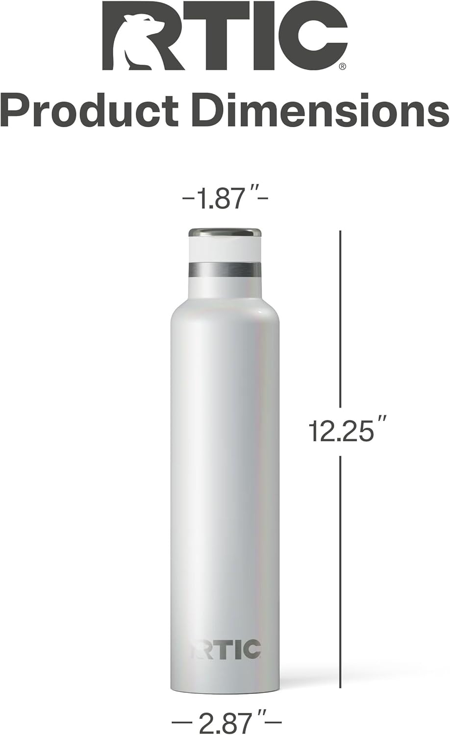 RTIC 26oz Journey Bottle Metal Stainless Steel Vacuum Insulated, BPA Free, Reusable, for Water, Hot and Cold Drinks, Travel, Sports, Camping, White Glitter
