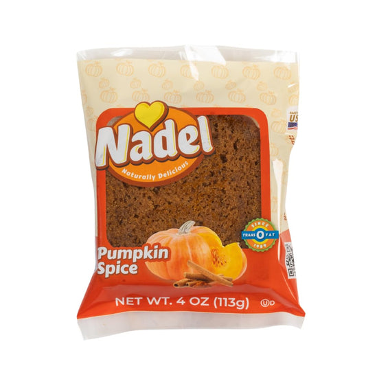 Nadel - NATURALLY DELICIOUS Pumpkin Spice Bread Slices, 24 Pack, Sweet Breads & Cakes breakfast bar, back to school lunch snack.