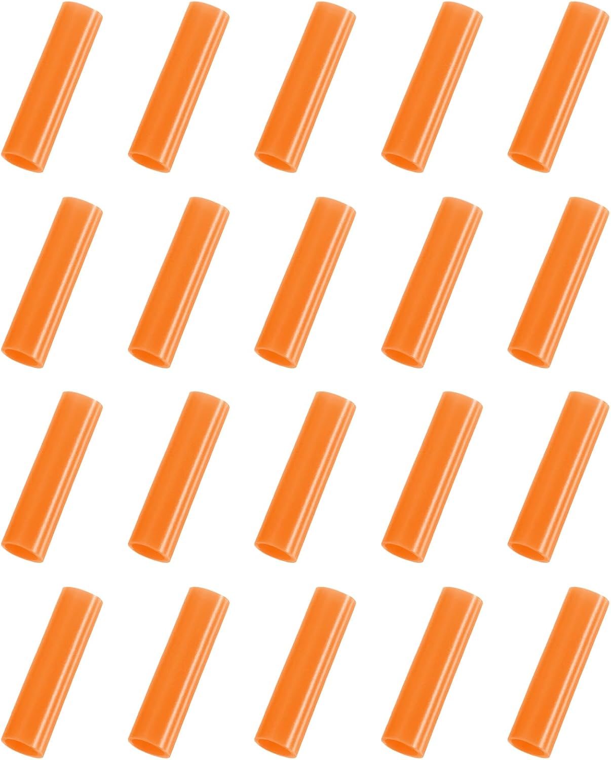 uxcell 20Pcs Silicone Straw Tips, Metal Straw Covers, Soft Reusable Straws Tips Fit for 8mm/0.31" OD Stainless Steel Straws (Orange)