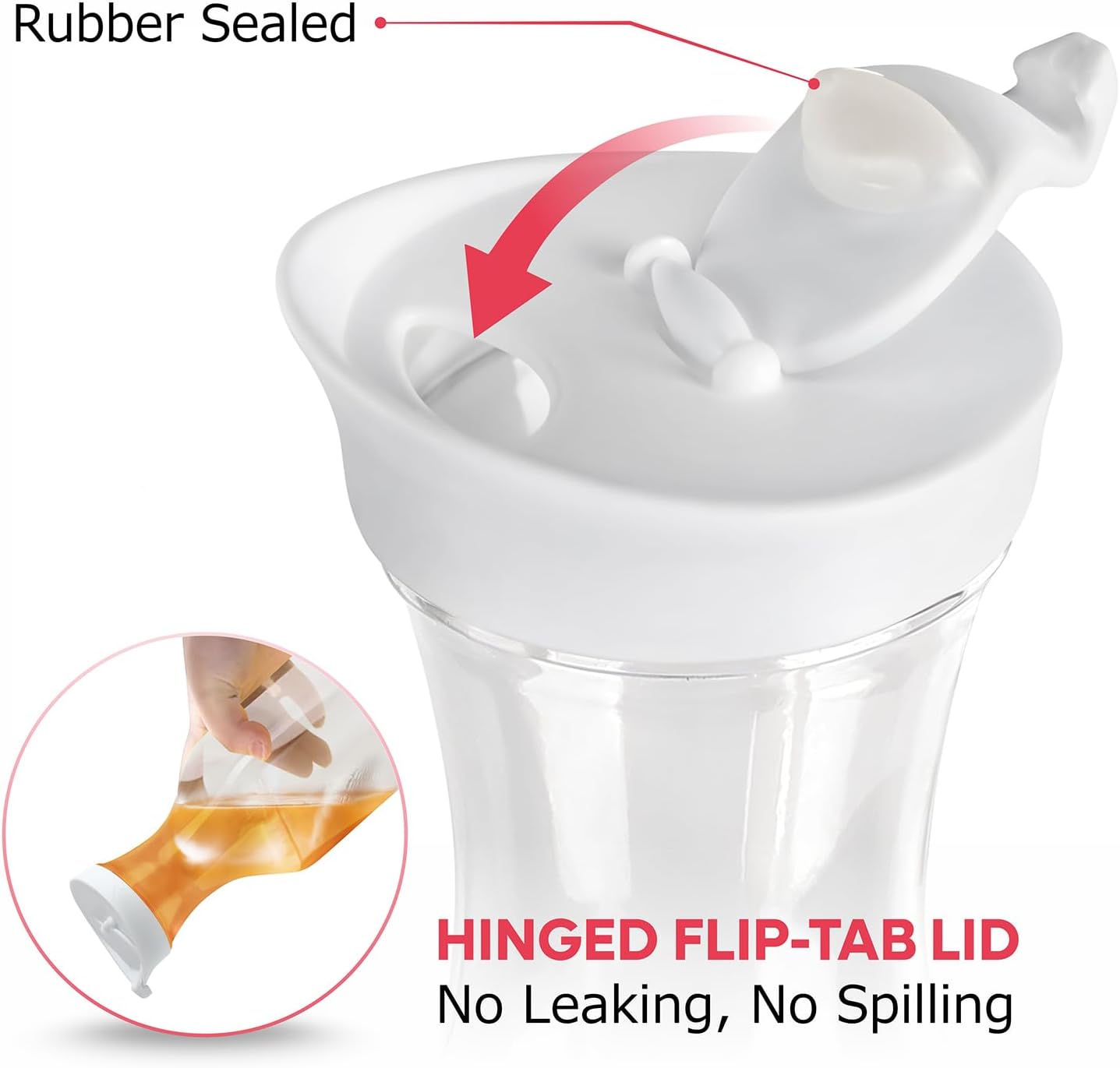 GUSTO [50 oz - 2 Pack] Plastic Carafe with Lid, Large Capacity Square Base - Clear Pitcher with Flip Top Lid, Easy-Pour Spout Juice Containers with Lids, Hand Wash Only - Perfect for Mimosa Bar