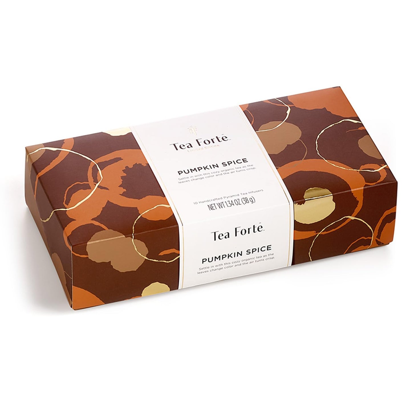 Tea Forte Pumpkin Spice Black Tea Petite Presentation Box Tea Gift Set Sampler, 10 Individually Wrapped Handcrafted Pyramid Infuser Bags
