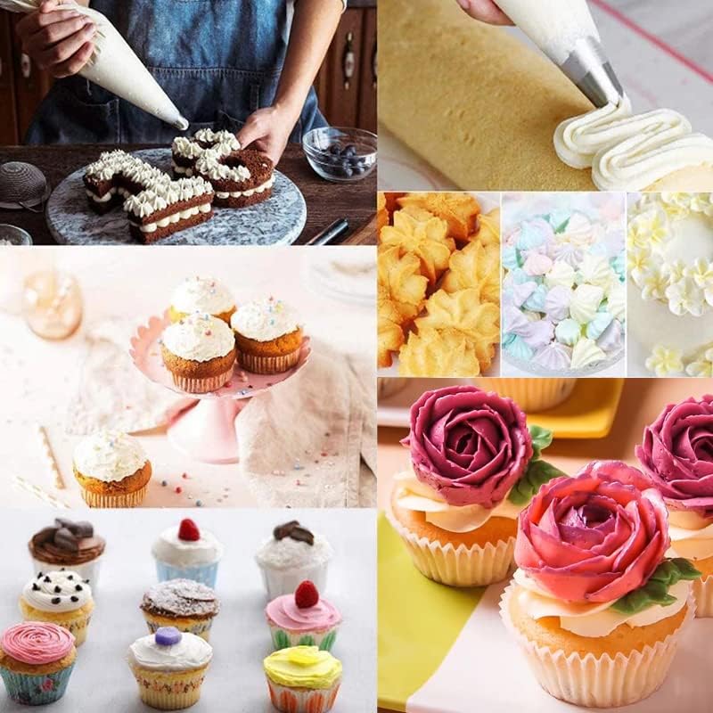 Extra Large Piping Tips Set for Cupcake Cake Decorating,6 Big Icing Tips with Round Star Rose Petal Ruffle Pastry Tips for Frosting